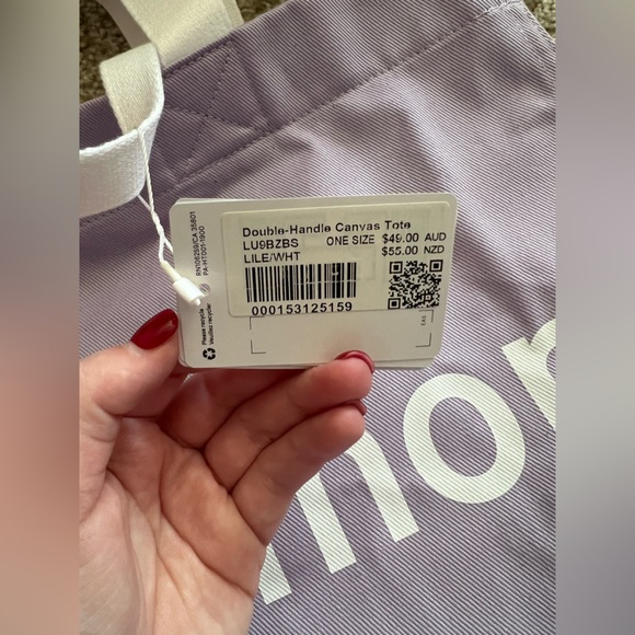 Lululemon Double Handle Canvas Tote Lilac Ether/White 17L - Picture 3 of 3